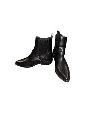 Women’s Black Chase & Chloe Yareli chelsea Western-Style Ankle Boots